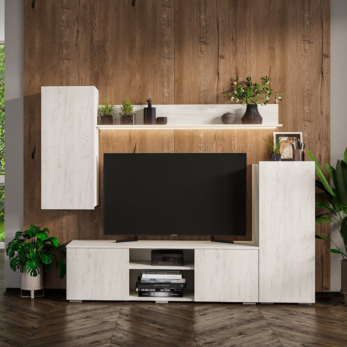 гостиная Амелиа дуб крафт белый/дуб крафт белый