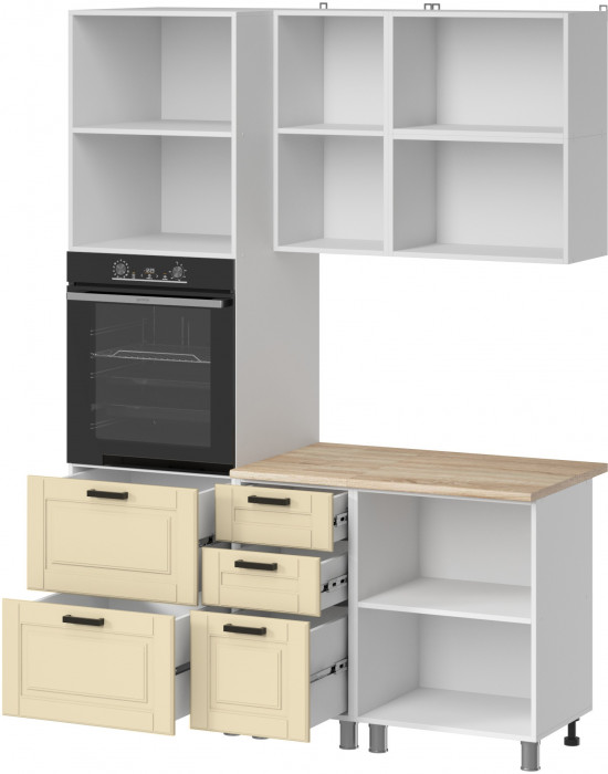 МК Аленушка 1,6м ПД 2 Астра Крем,скоба черный,сонома