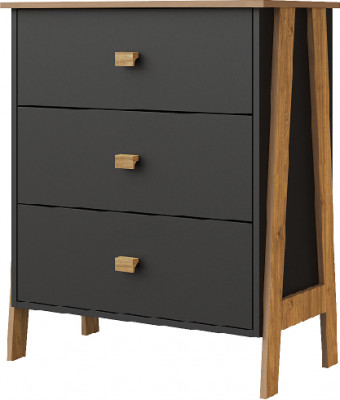 Комод "Скандинавия" - Антрацит/Дуб наварра