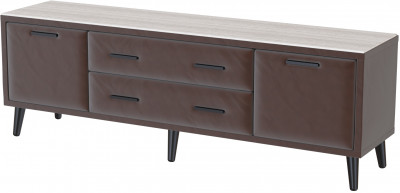 Тумба ТВ интерьерная 1,6 Пай коричневый/мдф сандал белый