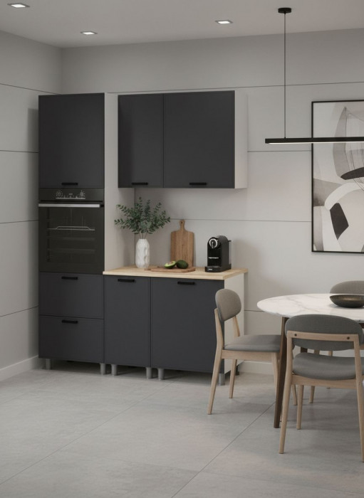 МК Аленушка 1,6м ПД Магнолия Сталь,скоба черный,сонома