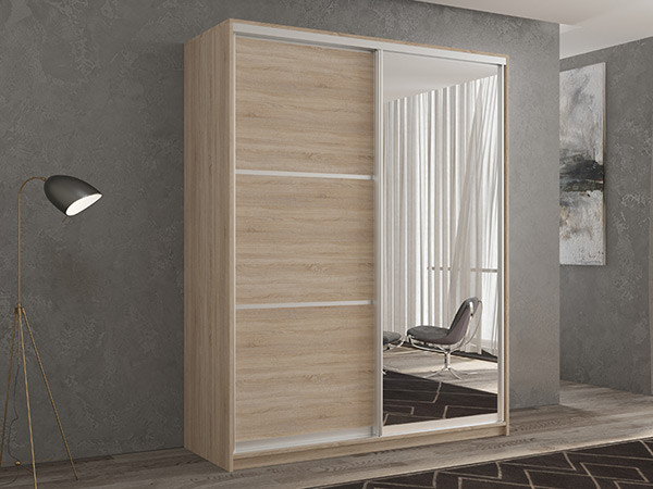 Шкаф-купе Кааппи 2 Сонома Светлый 140х60х230 см