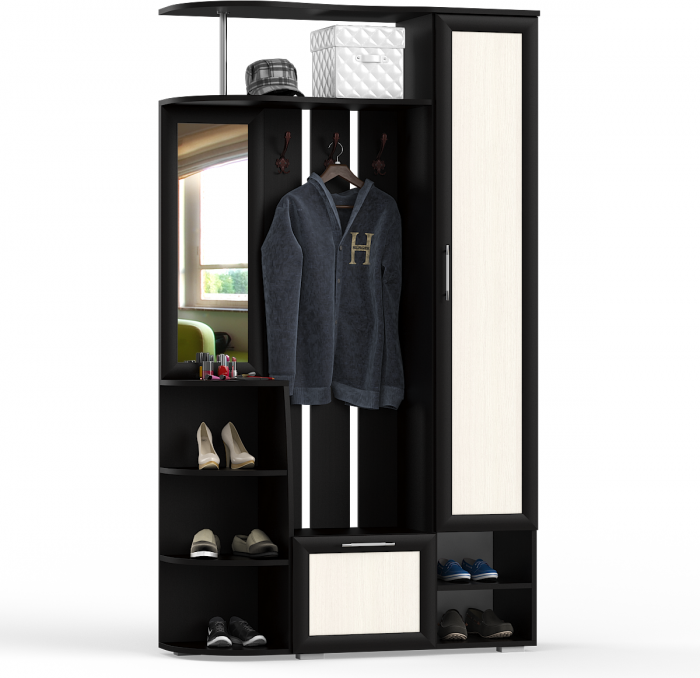 Прихожая Ксения-2, цвет венге/дуб лоредо, ШхГхВ 120х38х212 см., НЕ универсальная сборка