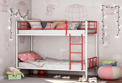 Двухъярусная кровать Севилья-2.01 комби (Белый, Белый)