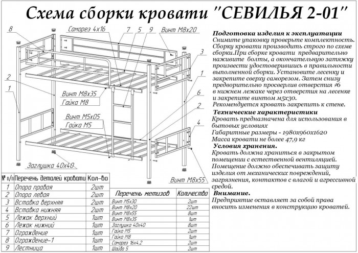 Двухъярусная кровать Севилья-2.01 комби (Белый, Белый)