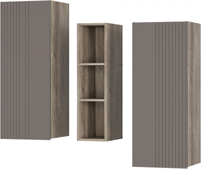 Шкаф навесной "Олива" ШКН-01 Дуб каньон/МФ12 Муссон