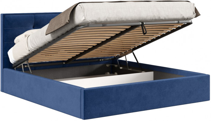 Кровать с подъёмным механизмом 1600 Римини, темно-синий