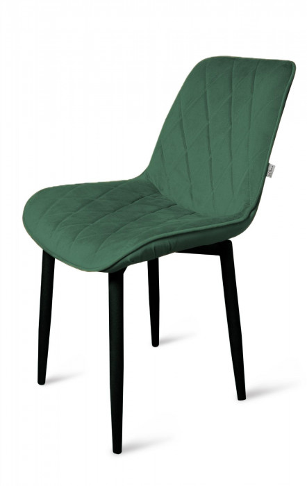 Стул "Оскар" черный матовый Томми 25 темно-зеленый