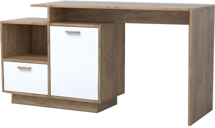 Эго Стол Ст-2 ПД (Глянец Белый/Бетон Светлый)