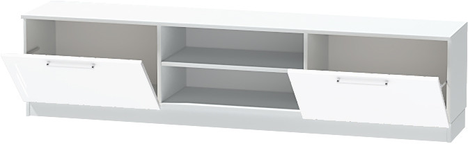 Тумба-2 под ТВ напольная "Иннэс-7", Белый/Белый глянец