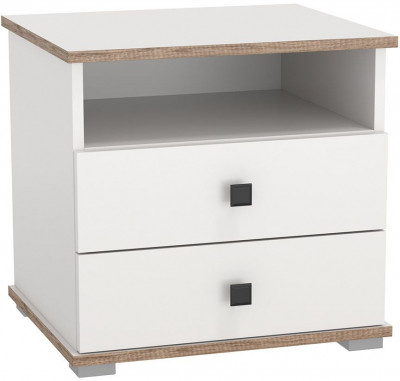 Тумба прикроватная 51.17 Либерти опора h=20мм Белый / Дуб Каньон