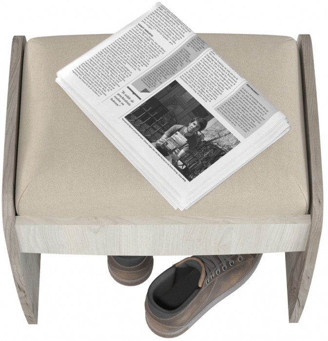 Банкетка 6-5140дкс/скан.д.б. Сицилия, цвет дуб крафт серый/скандинавское дерево белое, ШхГхВ 48х38х47,6 см.