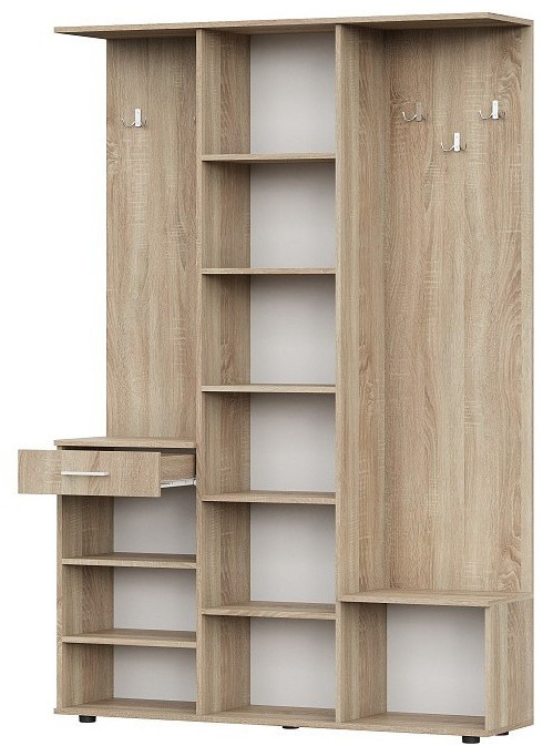 Прихожая "ПР 1" Дуб Сонома / Белый (Дуб Сонома / белый)