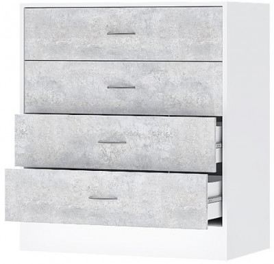 Бриз ЛДСП Комод (Белый/Цемент светлый)