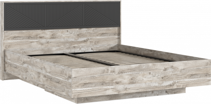 Сильвия Кровать парящая 1,6м (ортопед дерево) Браш Графит/Дуб Юкон, Дуб Юкон