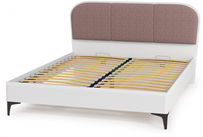 Валенсия Спальня 11.36.02 Кровать + ортопед, цвет ЛДСП белый шагрень/МДФ белый шагрень/ткань велутто 19, ШхГхВ 174х204х103,8 см., 1600х2000 мм, б/м