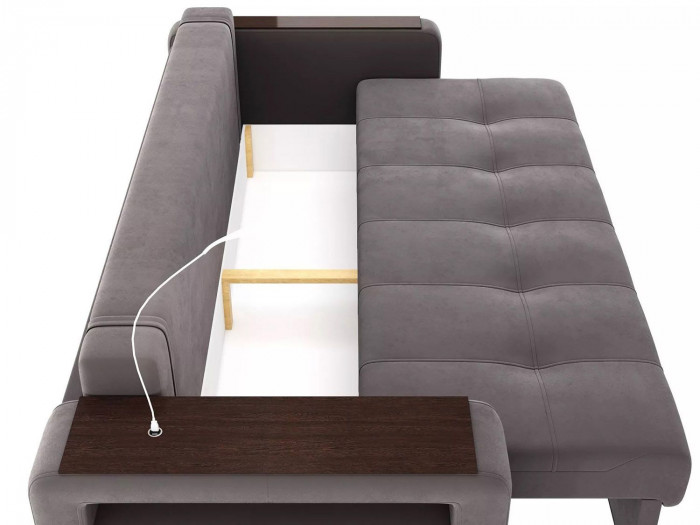 Диван Смарт 4 пуф слева Б4-3т-Б3 СК Велюр Велутто 19