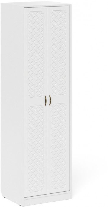 Прихожая П-6 Компоновка № 12, цвет белая шагрень/фасады МДФ белое дерево фрезеровка ромб, ШхГхВ 120х50х210 см., универсальная сборка