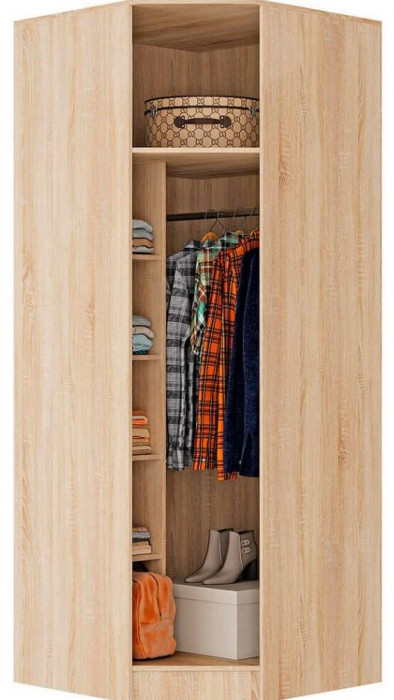 "Сакура" шкаф угловой (876х2216х876) дуб сонома/белый