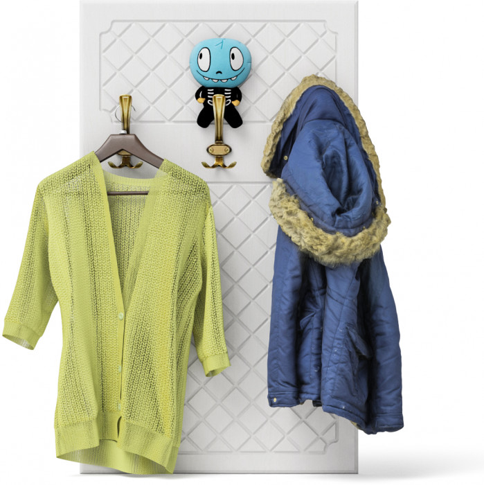 Прихожая П-6 Вешалка, цвет МДФ белое дерево фрезеровка ромб, ШхГхВ 60х9,3х102 см.