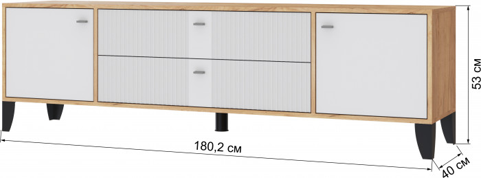 Тумба ТВ Парус-10 дуб крафт золотой/карбон фарфор