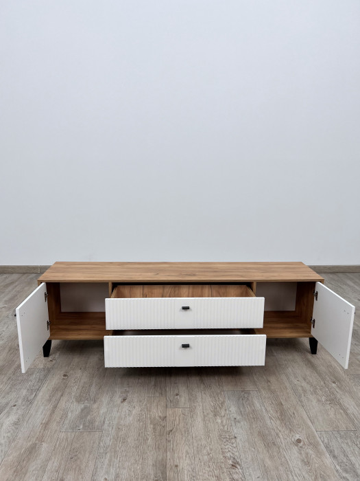 Тумба ТВ Парус-10 дуб крафт золотой/карбон фарфор