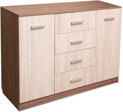 Комод К1000-2Д, Ясень шимо темный/светлый