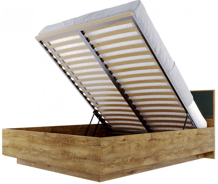 Кровать КИНГ-САЙЗ 180х200 "Монтале" с ПМ - Бетон пайн светлый/Астана роузвуд