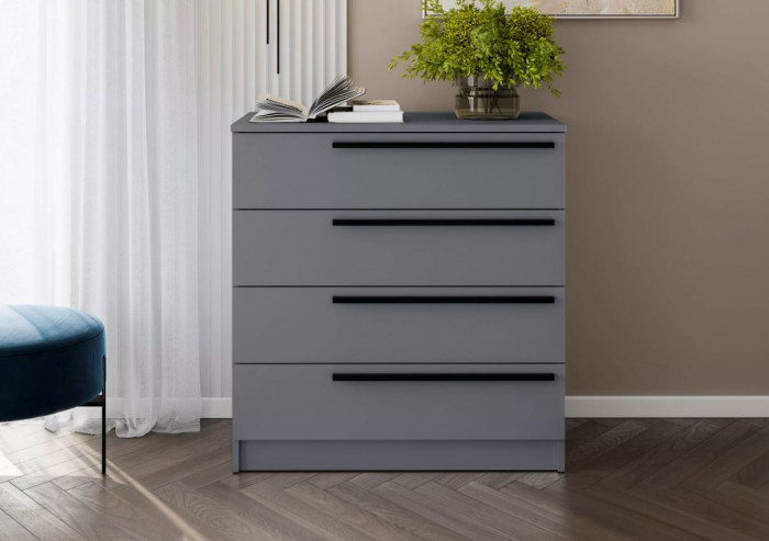 Комод Берген КМ-800 серый графит/серый графит
