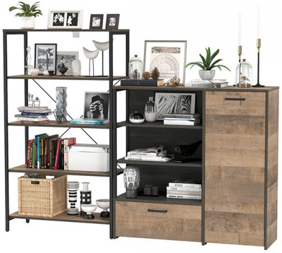 Трувор 13.151.01 Стеллаж + 13.307.01 Комод, дуб гранж песочный/интра