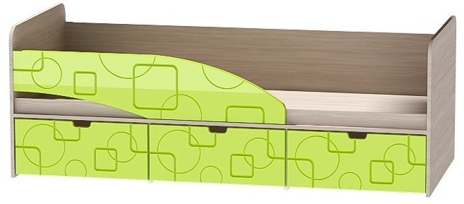 Детская кровать Бриз-3 80х190, квадрат (Шоколад/Ясень шимо светлый/правый)