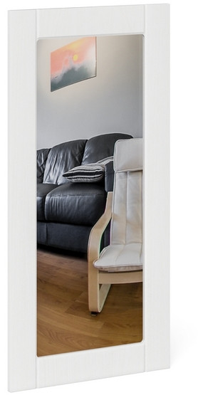 Прихожая П-6 Зеркало, цвет МДФ белое дерево фрезеровка прованс, ШхГхВ 50х1,6х102 см.