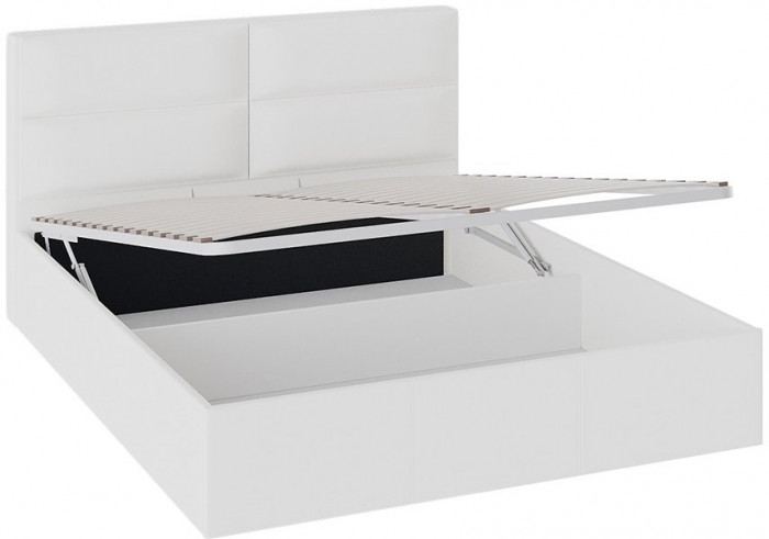 Глосс ТД 319.01.02 Кровать с подъемным механизмом  с мягкой обивкой тип 1 (1600) (Белая)