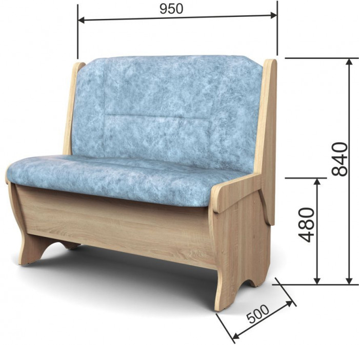 Скамья Лотос 950 дуб сонома/лагуна