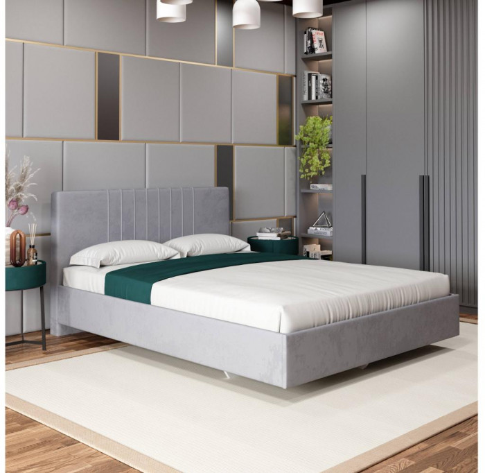 Кровать с латами Соло 160*200, Серый