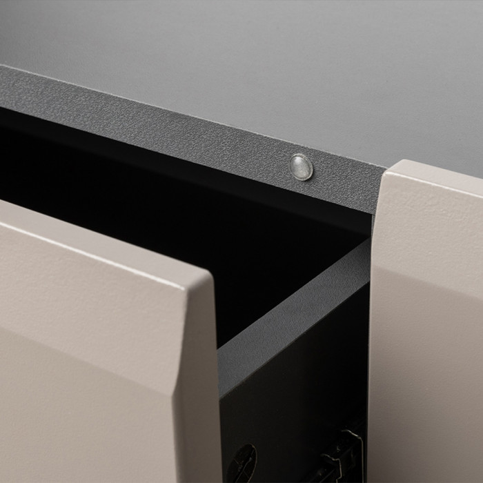 Сидней Комплектация № 043, цвет корпус: антрацит/фасады: МДФ веллюто капучино, ШхГхВ 130х41,3х185 см., ниша для ТВ 129х41х100 см., универс. сборка