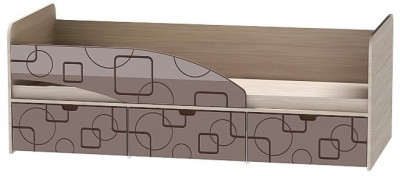 Детская кровать Бриз-3 80х190, квадрат (Шоколад/Ясень шимо светлый/левый)