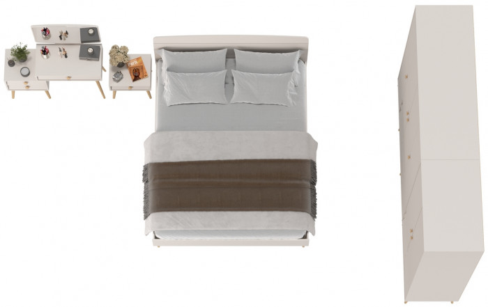 Афина Спальня 39-1600, кашемир серый