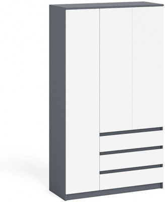 Мори Шкаф МШ1200.1, цвет графит/белый, ШхГхВ 120,4х50,4х209,6 см., НЕ универсальная сборка