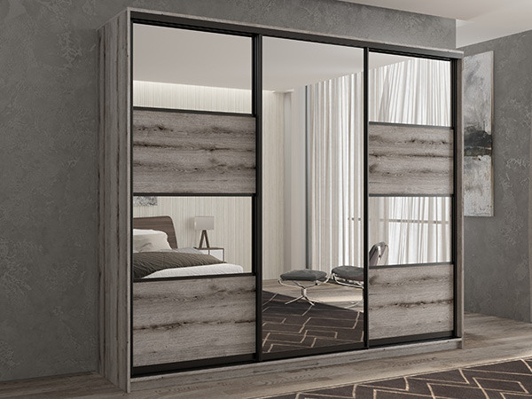 Шкаф-купе Кааппи 5 Эвок Окаменелый 250х45х230 см