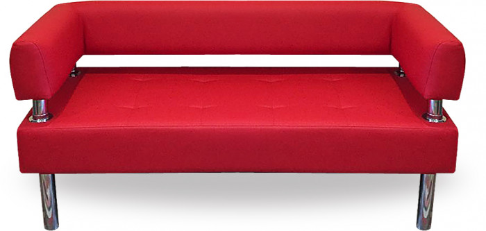 Диван Бизнес 100, экокожа, черный