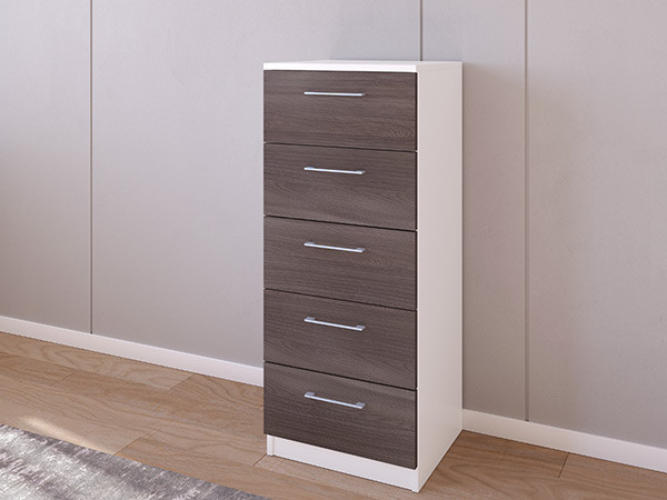 Комод 02/23 45х40х110 Белый/Дуб Шамони