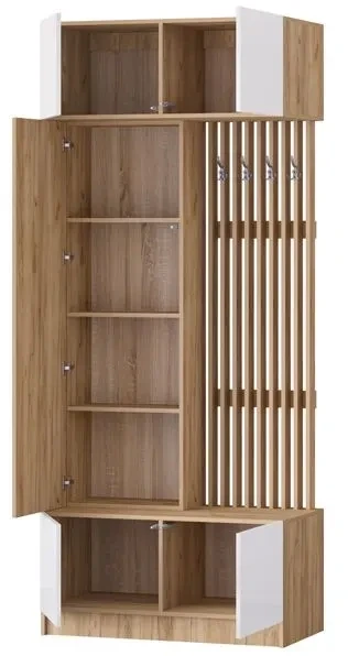 Прихожая Артек, Белый глянец/Дуб крафт золотой