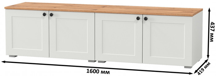 Остин 13.257 Тумба + 13.257 Тумба, белый шагрень/дуб крафт золотой