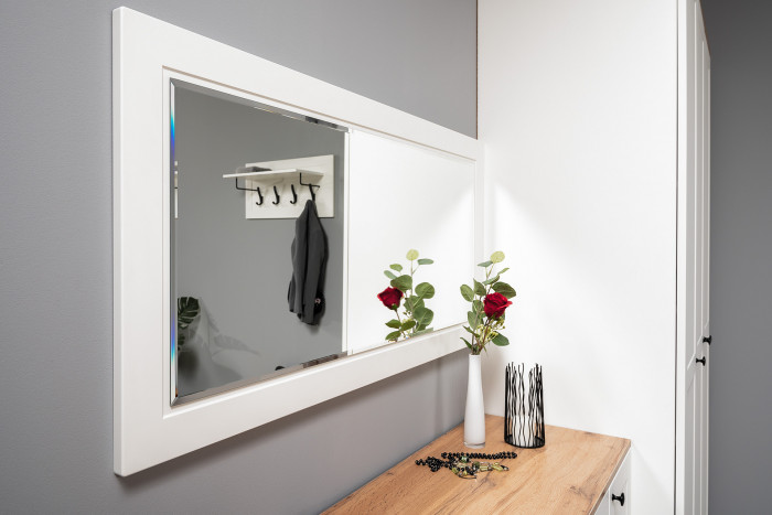 Остин Прихожая 44, цвет белый шагрень/дуб крафт золотой, ШхГхВ 160х41,9х210 см., универсальная сборка