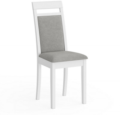 Стул Мебель--24 разборный Гольф-12, цвет белый, обивка ткань велюр серый 63, ШхГхВ 40х40х100 см., от пола до верха сиденья 47 см. (мягкая спинка)