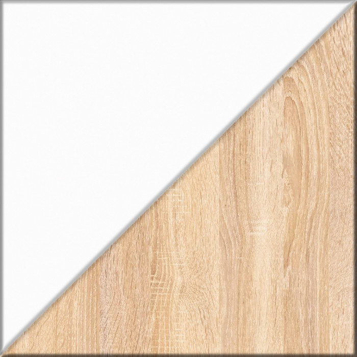 Прихожая П-6 Компоновка № 41, дуб сонома/фасады МДФ белое дерево фрезеровка прованс