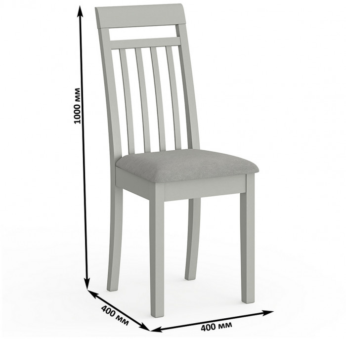 Четыре стула Мебель--24 Гольф-11 разборных, цвет серый, обивка ткань велюр серый 63, ШхГхВ 40х40х100 см., от пола до верха сиденья 47 см.