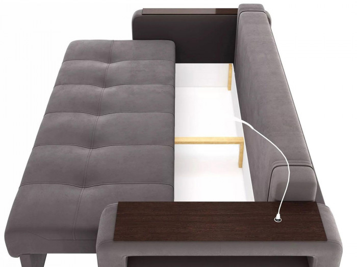 Диван Smart 4 пуф справа Б3-3Т-Б4 СК Велюр Velutto 19