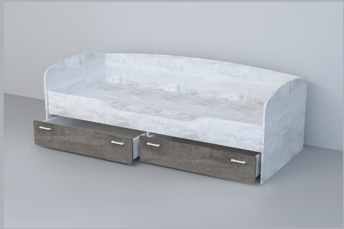 Кровать 0,8 арт.016 (Дуб Крафт Золотой/Белый Глянец)